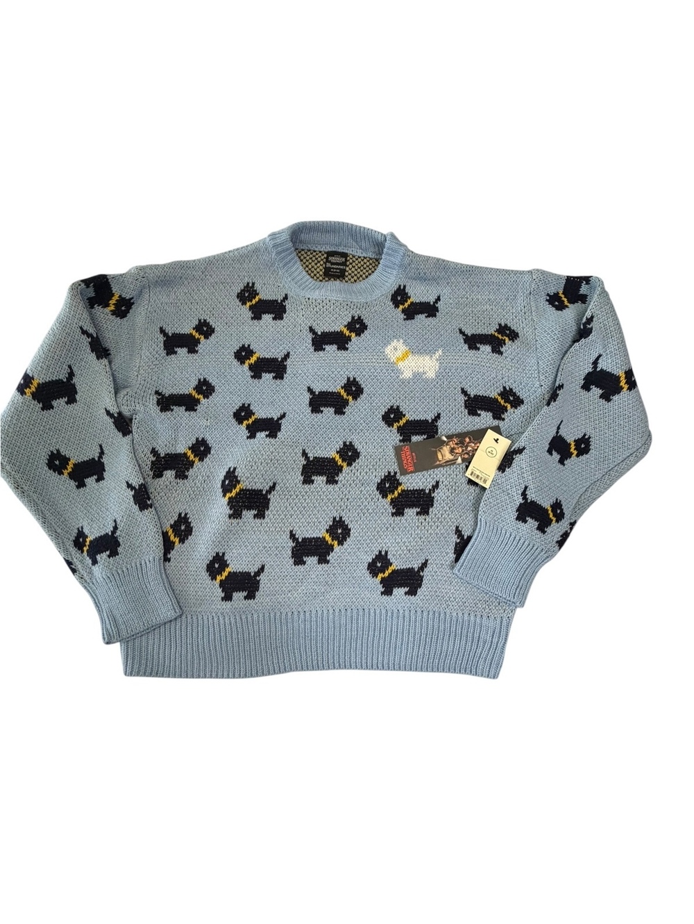 Stranger Things x No Boundaries Erica Sinclair Scottie Dog Pattern Sweater